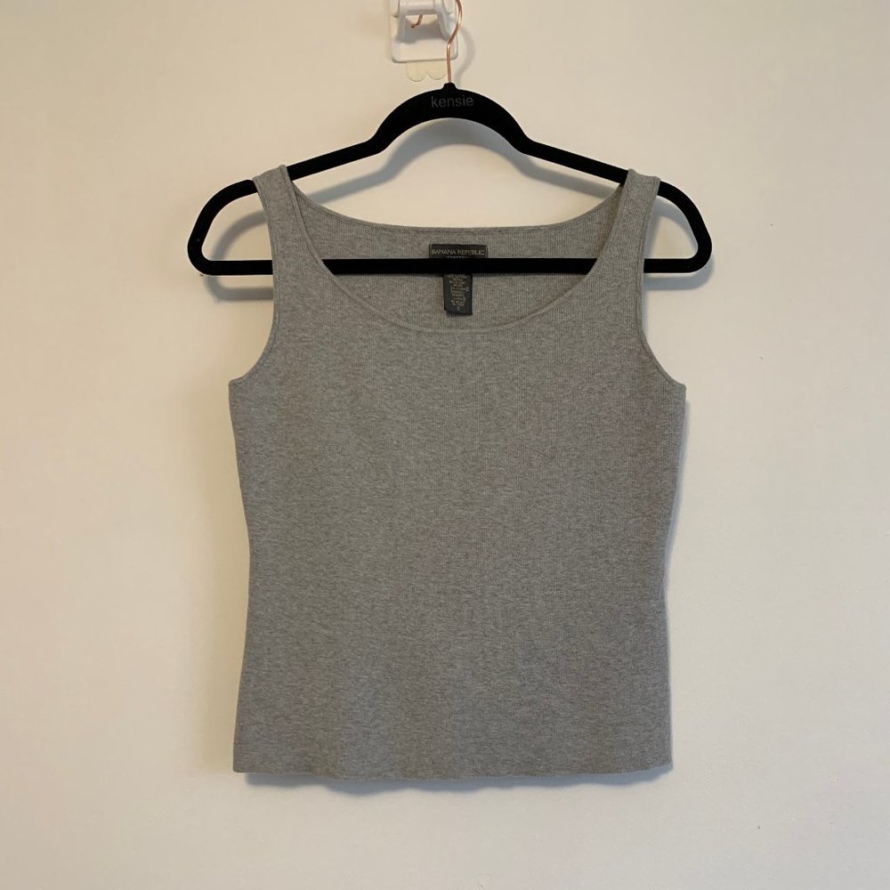 Banana Republic Stretch Knit Tank - Heather Grey